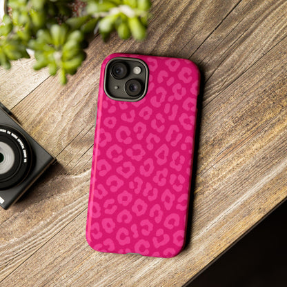 Hot Pink Leopard Print Phone Case – Bold Coquette Leopard Tough Case