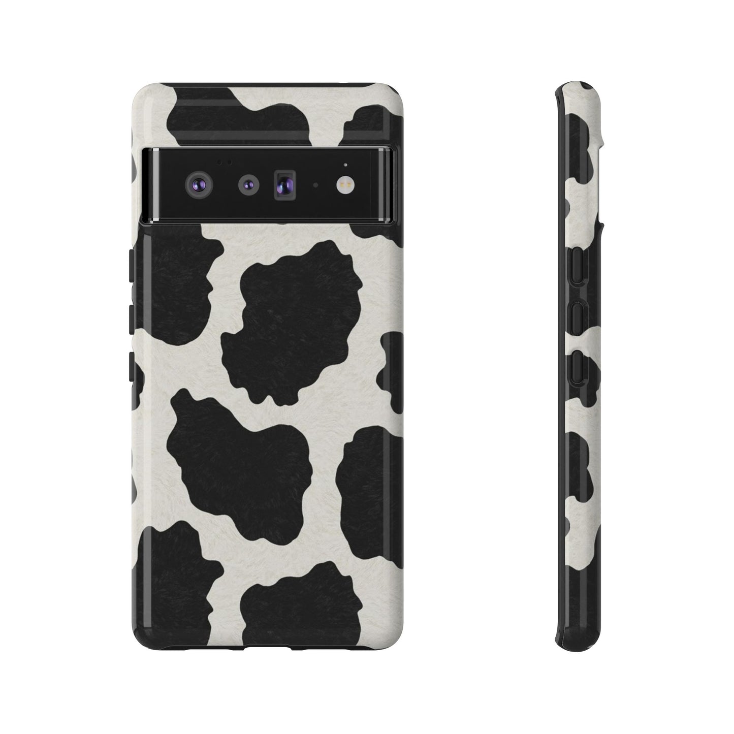 Black & White Cow Print Phone Case | Western Aesthetic iPhone & Samsung Tough Case