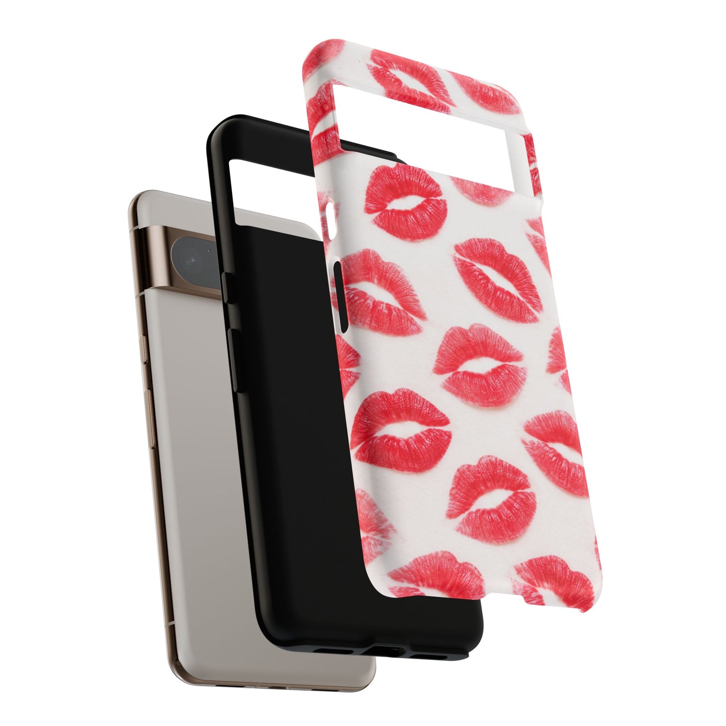 Red Lipstick Kiss Phone Case – Sexy Lip Print Pattern Tough Protective Cover