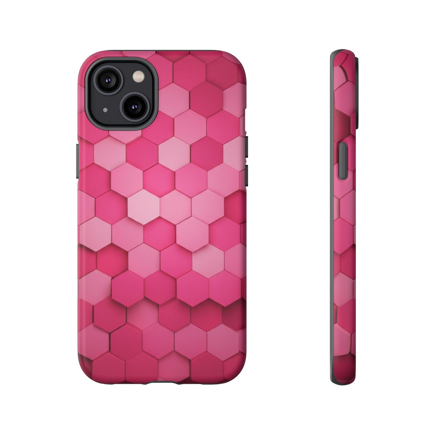 Hot Pink Hexagon Phone Case | Honeycomb Geometric Aesthetic | Cute Pink iPhone & Samsung Tough Protective Case