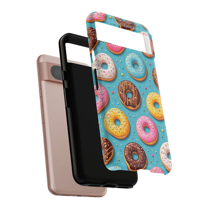 Cute Donut Pattern Phone Case – Colorful Sprinkles Dessert Design for Iphone, Samsung Galaxy and Pixel