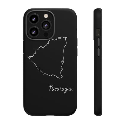 Nicaragua Outline Phone Case – Minimal Country Map Tough Case (iPhone, Samsung, Pixel)