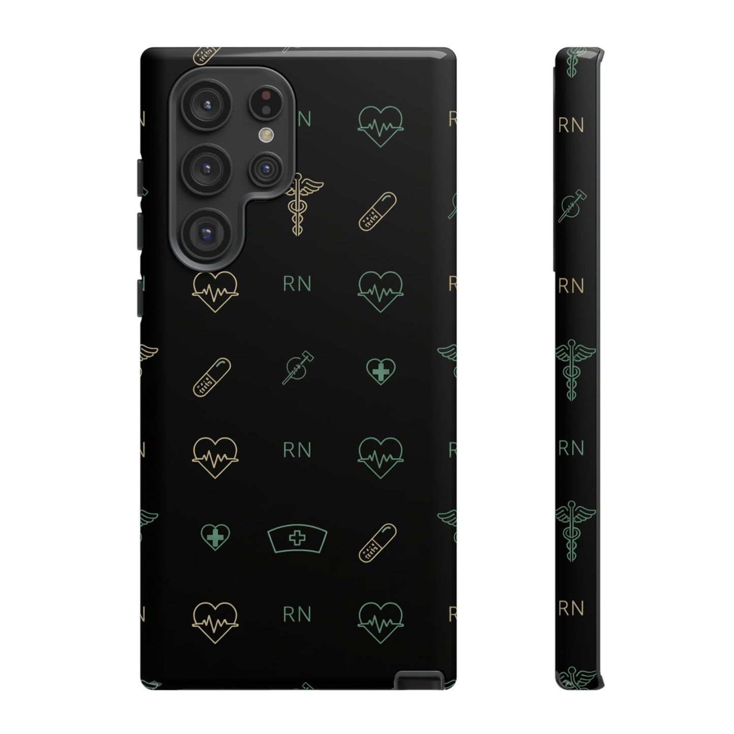 RN Nurse Phone Case – Minimal Medical Icon Pattern Healthcare Worker Tough Case