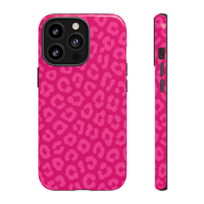 Hot Pink Leopard Print Phone Case – Bold Coquette Leopard Tough Case