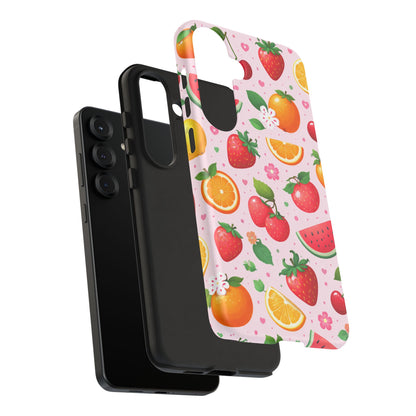 Fruit Phone Case – Tough Shockproof, Strawberry Cherry Citrus Summer Design for Iphone, Samsung Galaxy and Pixel