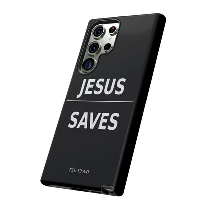Jesus Saves Phone Case Christian Religious Minimalist Black Tough Cover