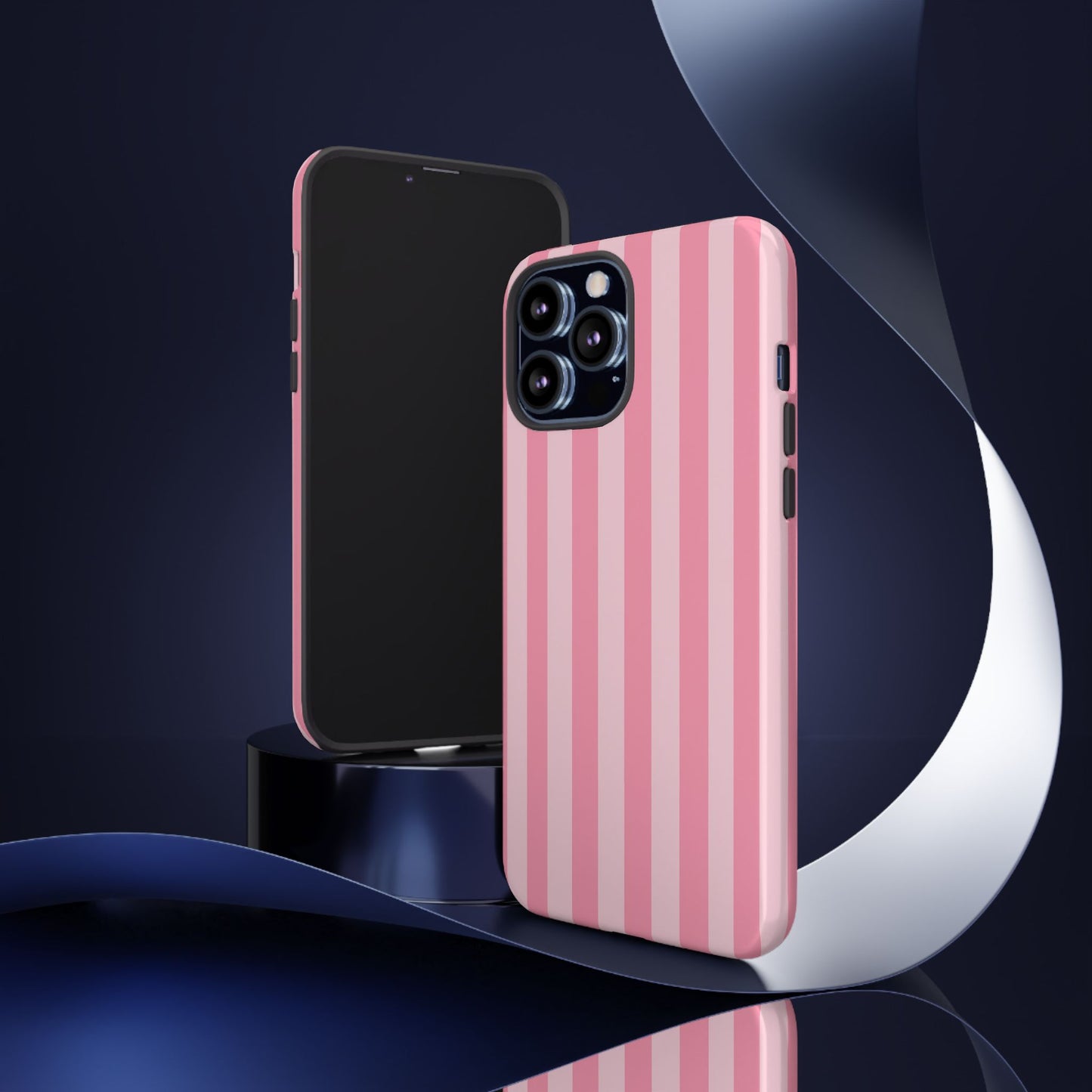 Pink Stripe Phone Case – Pastel Coquette Aesthetic Tough Protective Case