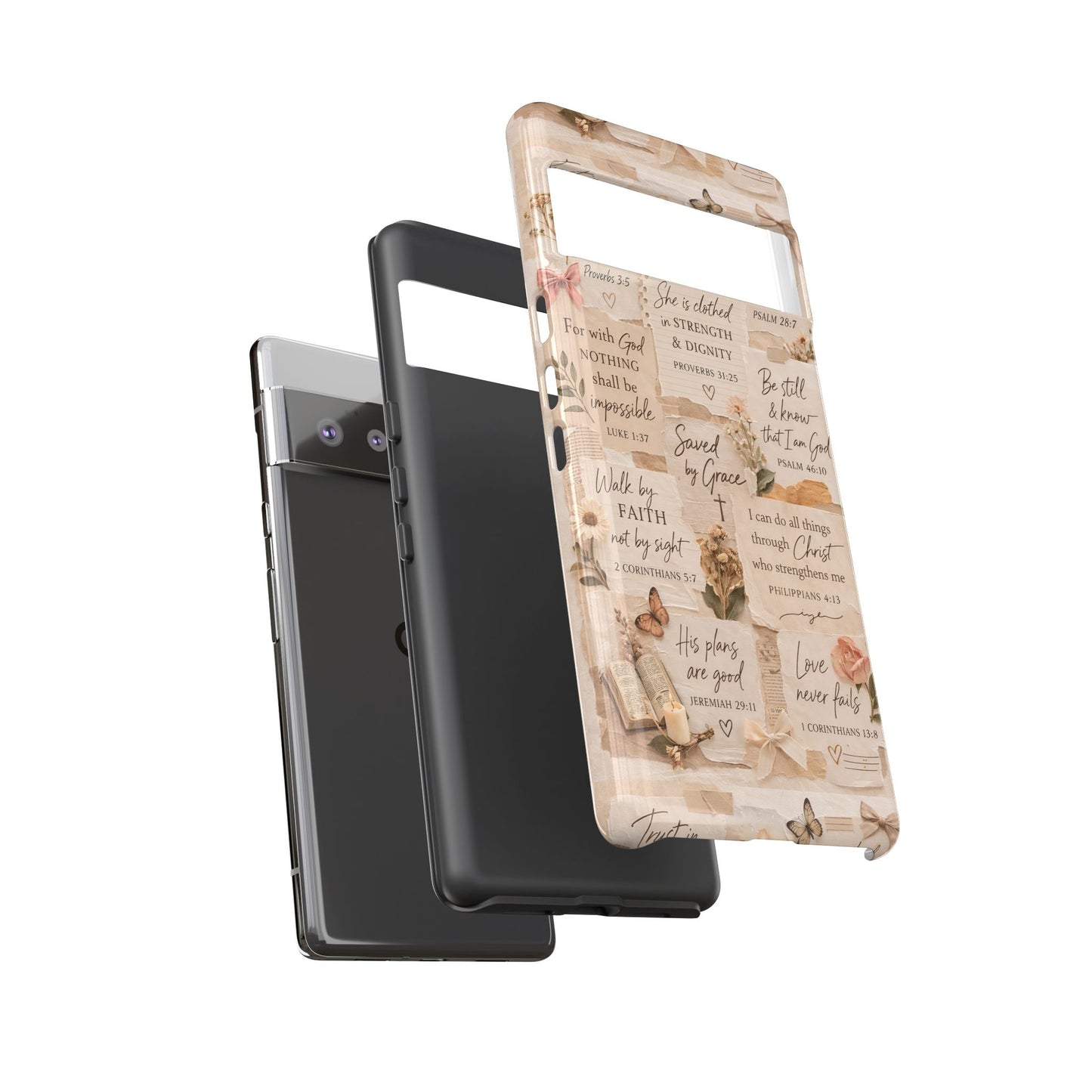 Christian Bible Verse Phone Case | Faith Scripture Aesthetic Floral Christian Case