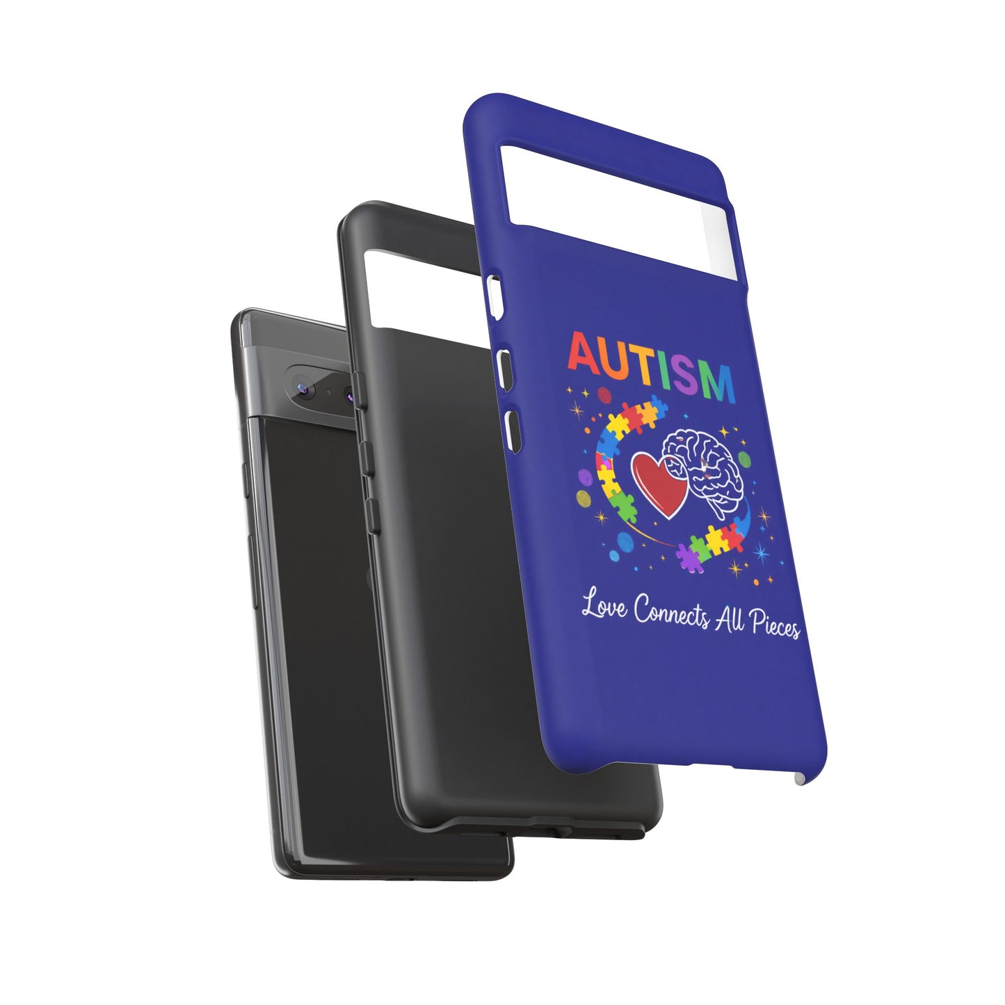 Autism Awareness Tough Case – "Love Connects All Pieces" Phone Case for Iphone, Samsung Galaxy and Pixel