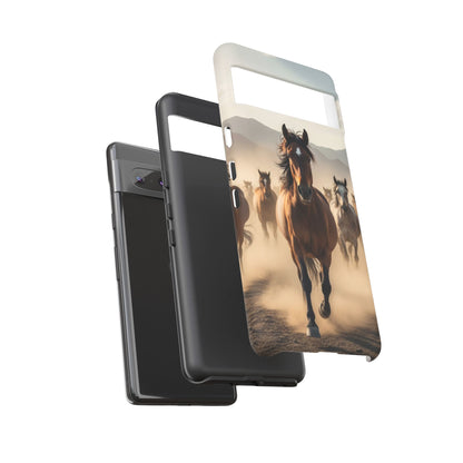 Running Horses Phone Case | Wild Mustang Herd Tough Protective Cover