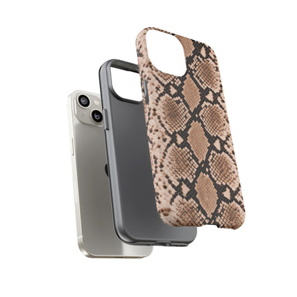 Snake Print Phone Case – Brown Python Pattern Slim Protective Cover for Iphone, Samsung Galaxy and Pixel
