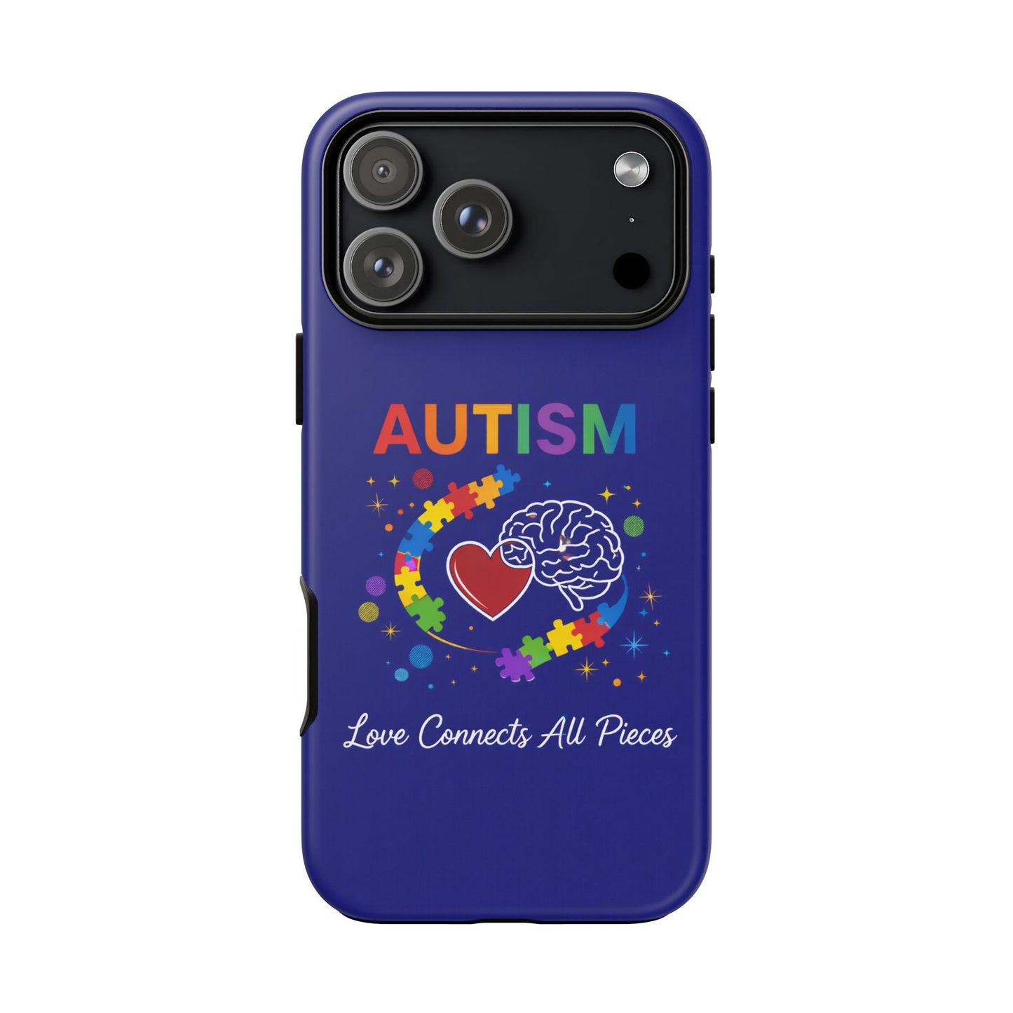 Autism Awareness Tough Case – "Love Connects All Pieces" Phone Case for Iphone, Samsung Galaxy and Pixel