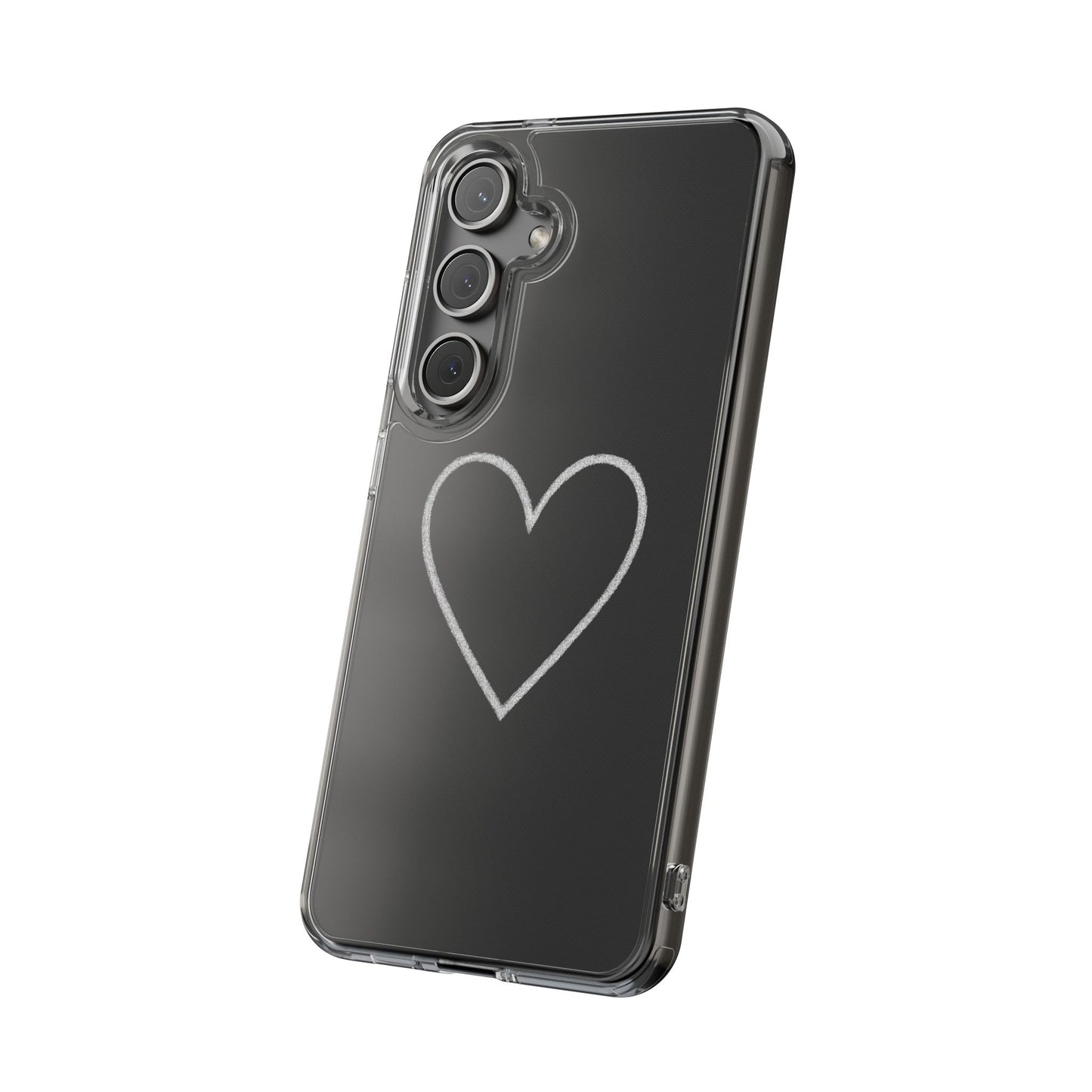 Minimal Hand-Drawn Heart Clear Phone Case | Aesthetic Clear Protective Case