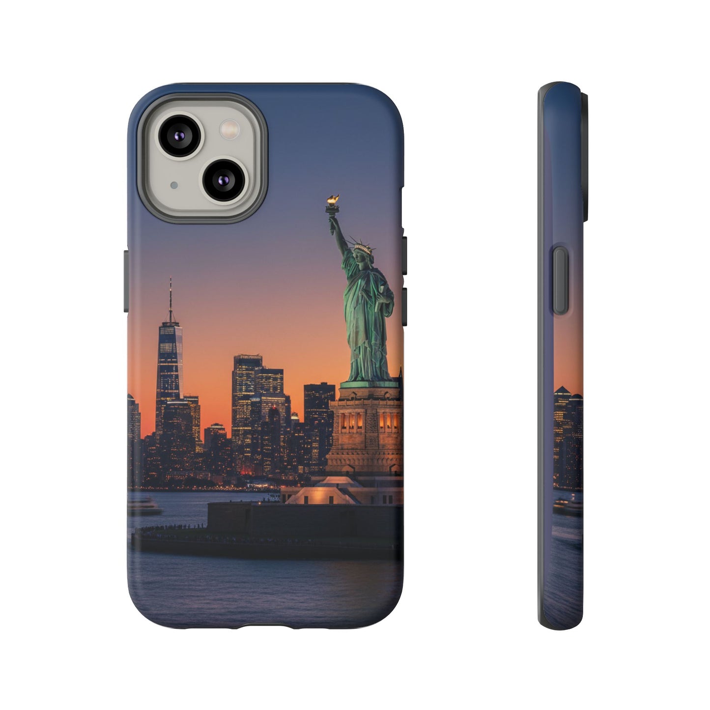 Statue of Liberty Sunset Phone Case – New York City Skyline Travel Aesthetic Tough Case