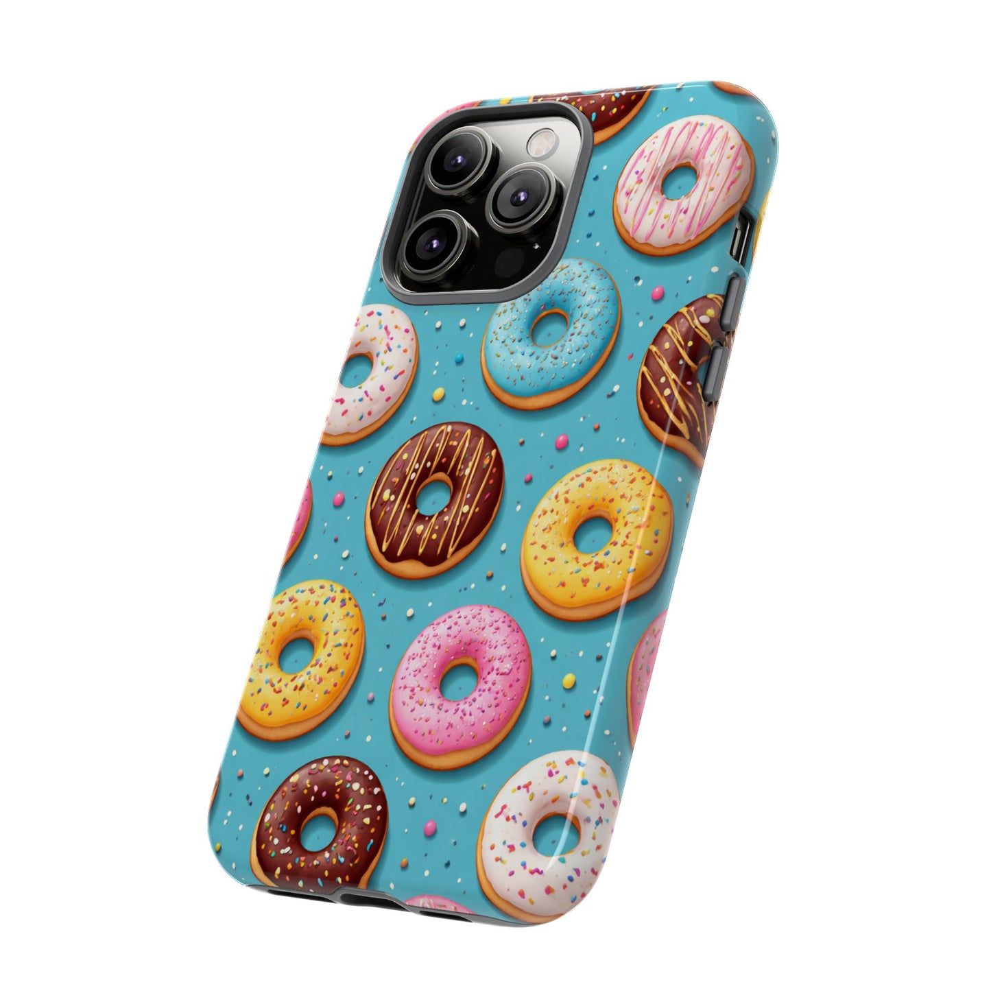 Cute Donut Pattern Phone Case – Colorful Sprinkles Dessert Design for Iphone, Samsung Galaxy and Pixel