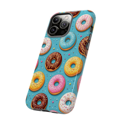 Cute Donut Pattern Phone Case – Colorful Sprinkles Dessert Design for Iphone, Samsung Galaxy and Pixel