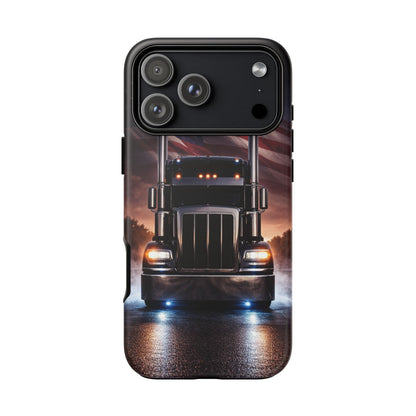 Semi Truck Phone Case American Flag Big Rig Trucker Gift iPhone Samsung