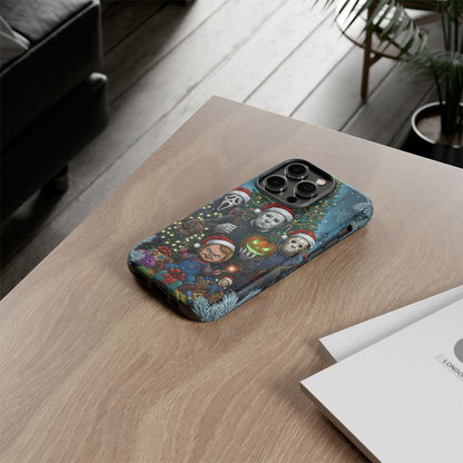 Christmas Horror Phone Case – Festive Slasher Collage Tough Case (iPhone, Samsung, Pixel)