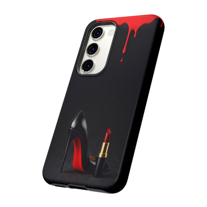 Dark Feminine Red Drip Phone Case – Gothic Glam Tough Cover