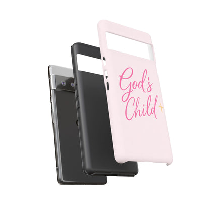 Gods Child Phone Case Christian Pink Aesthetic Tough iPhone Case