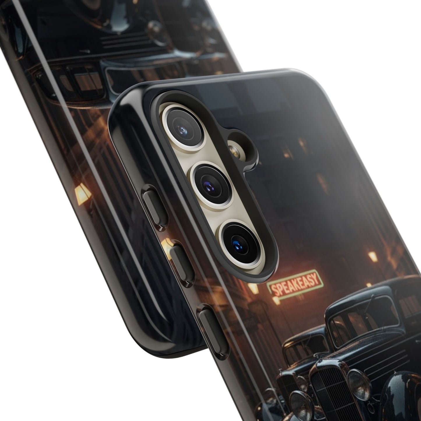 Vintage Classic Car Phone Case | Retro Noir Aesthetic | 1930s Street Scene Tough Case for iPhone & Samsung