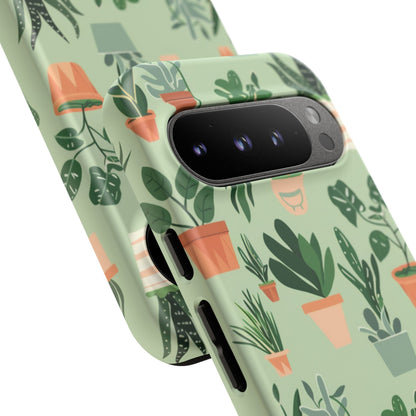 Plant Lover Phone Case | Cute Potted Plants Pattern | Botanical Aesthetic Tough Case