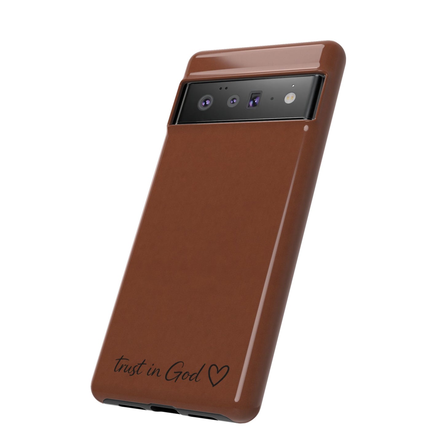 Trust in God Phone Case – Brown Christian Tough Cover