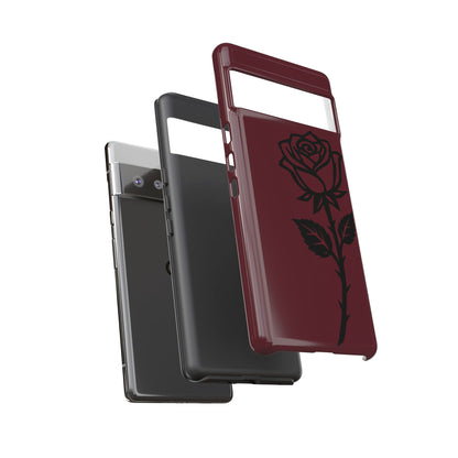 Black Rose Burgundy iPhone Case | Dark Aesthetic Shockproof Protective Cover