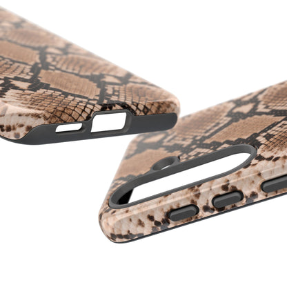 Snake Print Phone Case – Brown Python Pattern Slim Protective Cover for Iphone, Samsung Galaxy and Pixel