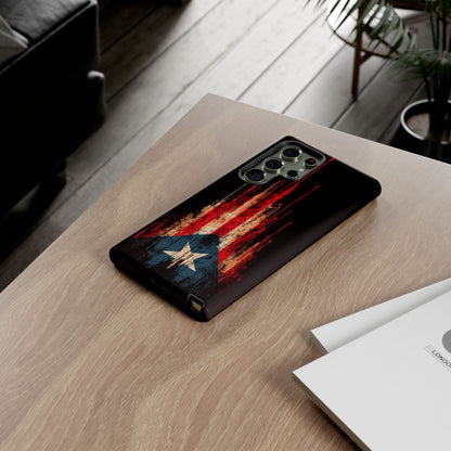 Puerto Rico Flag Phone Case | Distressed Puerto Rican Flag Tough Case | Boricua Pride Protective iPhone Samsung Cover