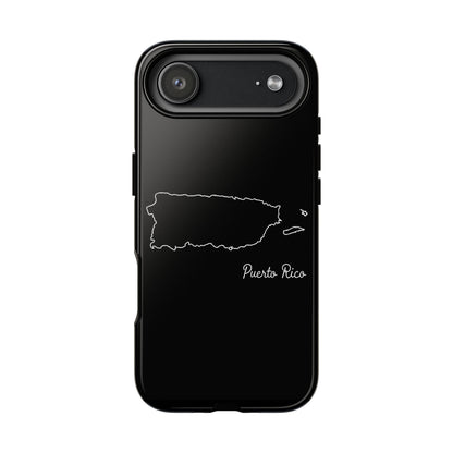 Puerto Rico Outline Phone Case – Minimal Country Map Tough Case (iPhone, Samsung, Pixel)