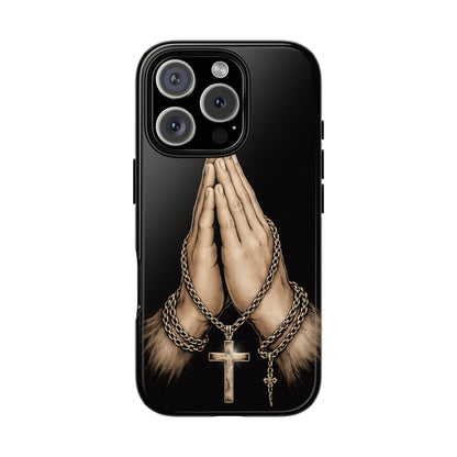 Praying Hands Cross Phone Case – Christian Faith Scripture Cover