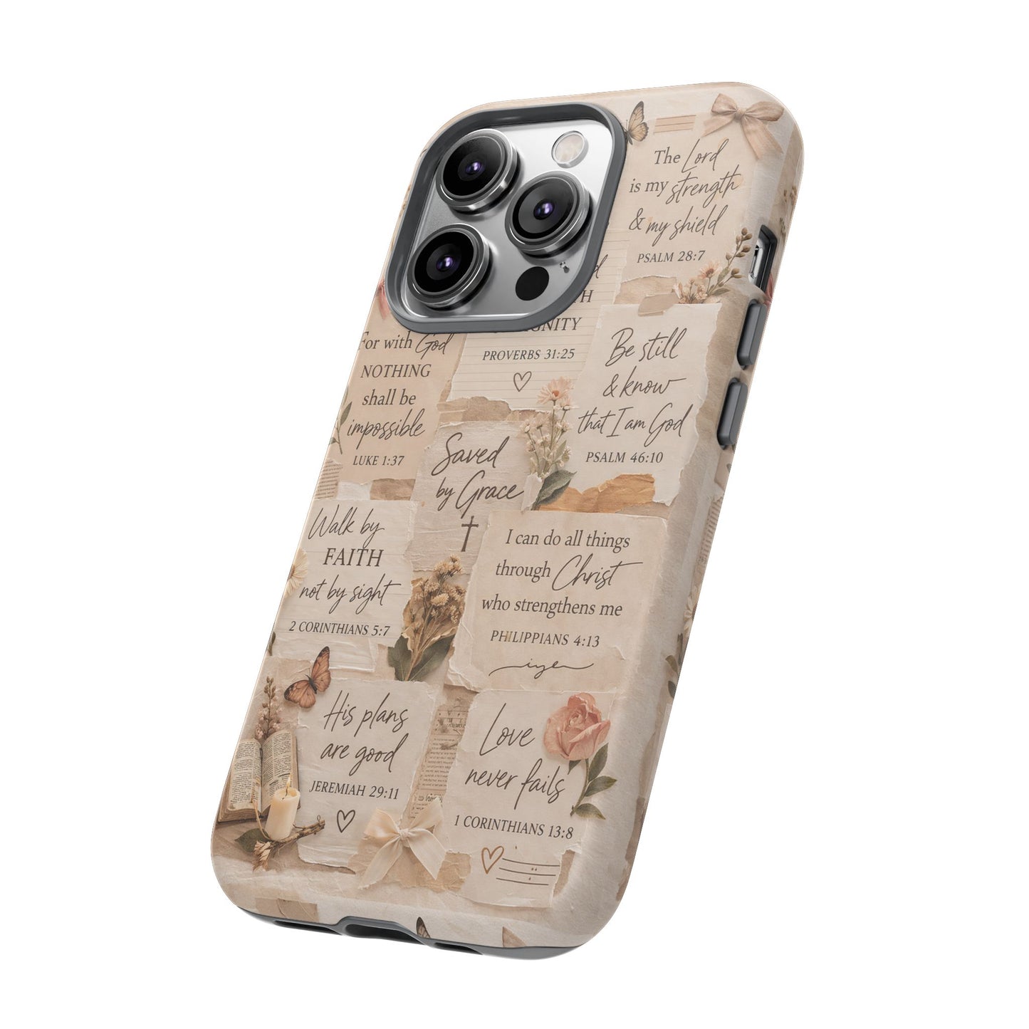 Christian Bible Verse Phone Case | Faith Scripture Aesthetic Floral Christian Case