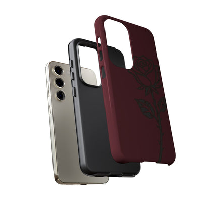 Black Rose Burgundy iPhone Case | Dark Aesthetic Shockproof Protective Cover