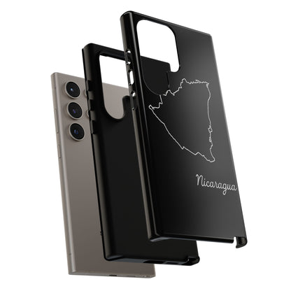 Nicaragua Outline Phone Case – Minimal Country Map Tough Case (iPhone, Samsung, Pixel)