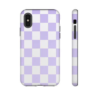 Lavender Checkerboard Phone Case | Pastel Aesthetic Tough Case