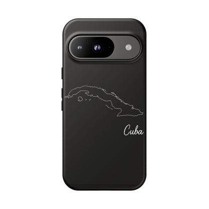 Cuba Outline Phone Case – Minimal Country Map Tough Case (iPhone, Samsung, Pixel)