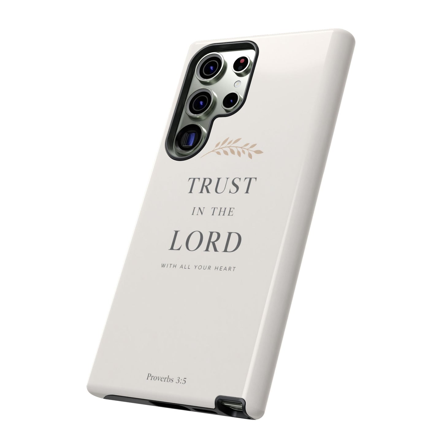 Proverbs 3:5 Christian Phone Case Trust in the Lord Minimalist Faith Cover