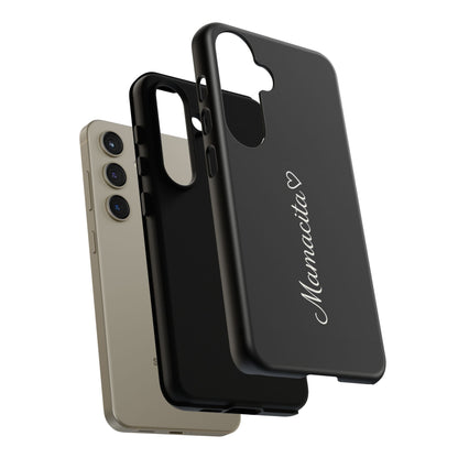 Mamacita Script Phone Case | Minimal Black Tough Case | Sleek Aesthetic Cover