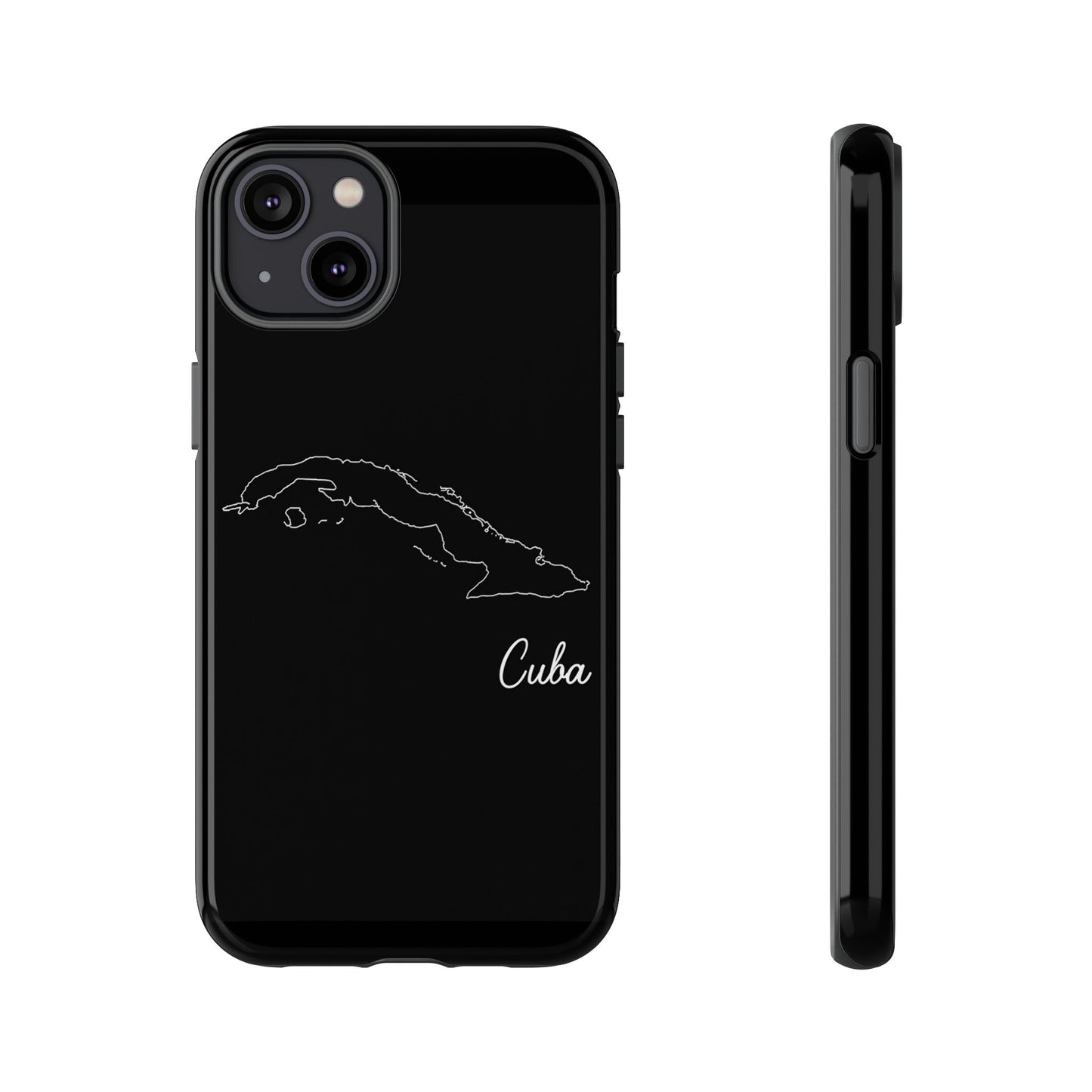 Cuba Outline Phone Case – Minimal Country Map Tough Case (iPhone, Samsung, Pixel)
