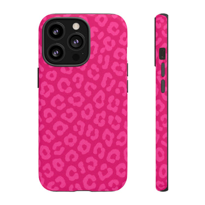 Hot Pink Leopard Phone Case – Bold Coquette Aesthetic Tough Case
