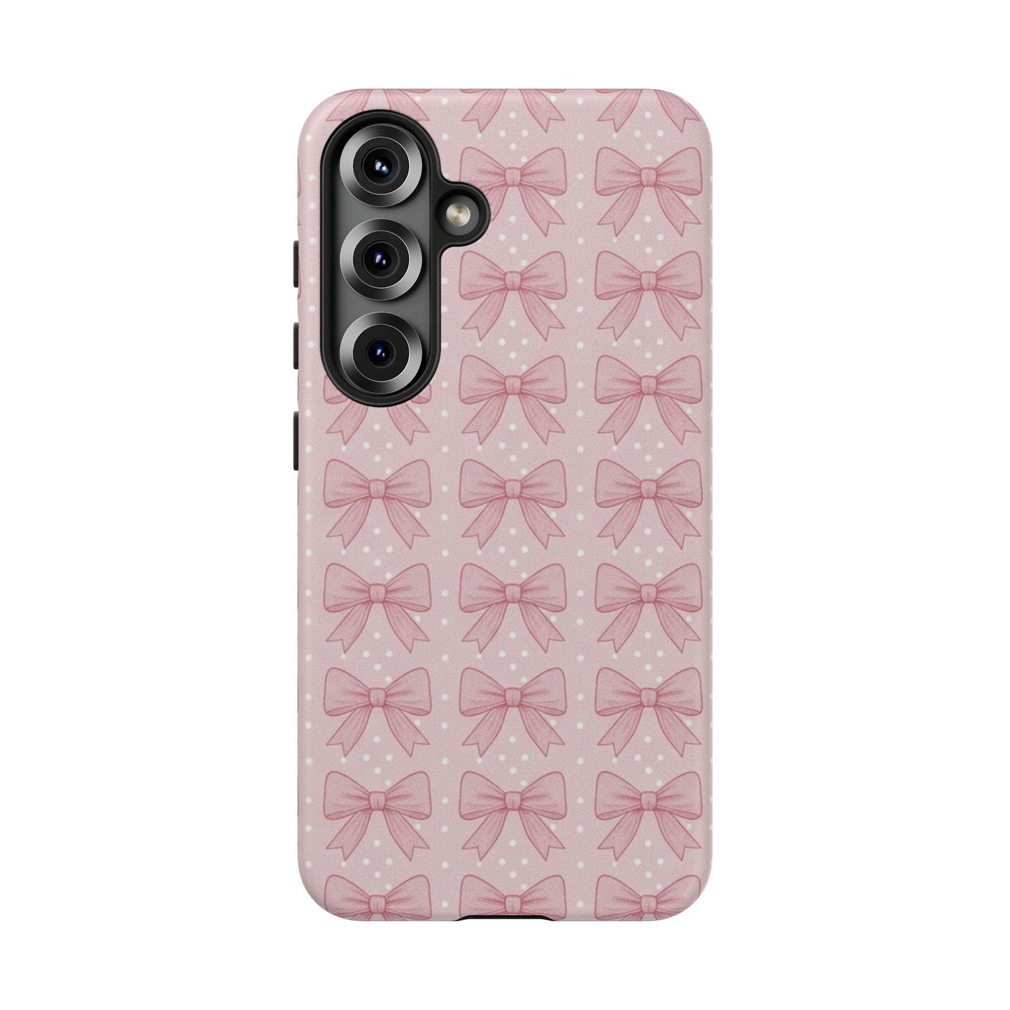 Pink Bow Pattern Phone Case – Soft Coquette Aesthetic Tough Case