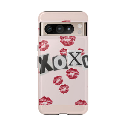 XOXO Kiss Print Phone Case | Coquette Valentine Aesthetic | Cute Pink Lipstick Kiss Tough Case for iPhone & Samsung
