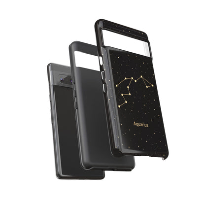 Aquarius Zodiac Constellation Phone Case – Luxe Gold Celestial Cover