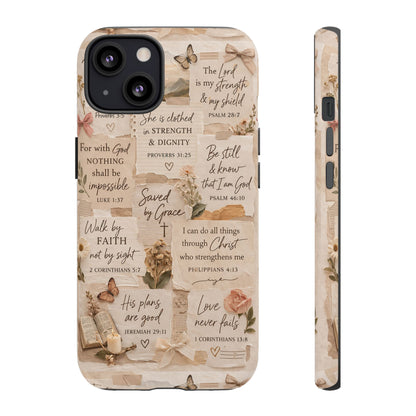 Christian Bible Verse Phone Case | Faith Scripture Aesthetic Floral Christian Case
