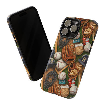 Baseball Gear Collage Phone Case – Vintage Baseball Equipment Sports Tough Case
