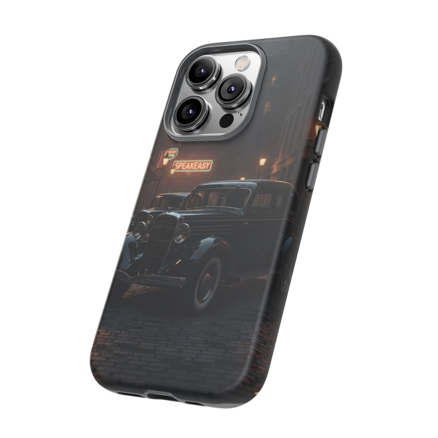 Vintage Classic Car Phone Case | Retro Noir Aesthetic | 1930s Street Scene Tough Case for iPhone & Samsung
