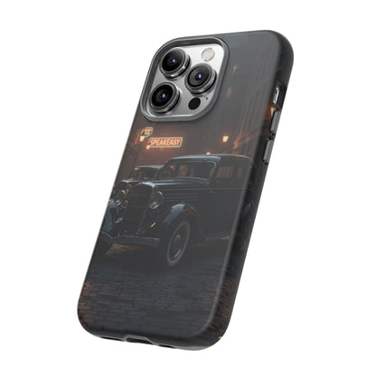 Vintage Classic Car Phone Case | Retro Noir Aesthetic | 1930s Street Scene Tough Case for iPhone & Samsung