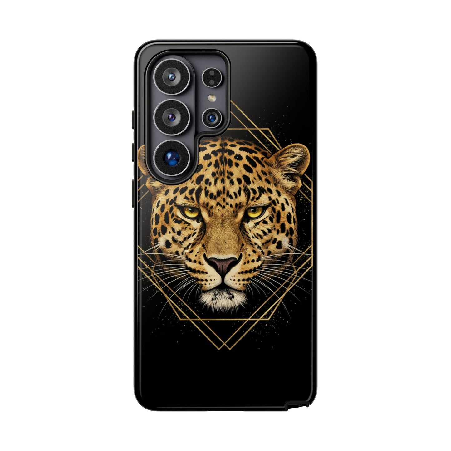 Leopard Phone Case – Black Gold Leopard Head Luxury Animal Tough Case