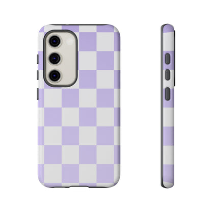 Lavender Checkerboard Phone Case | Pastel Aesthetic Tough Case